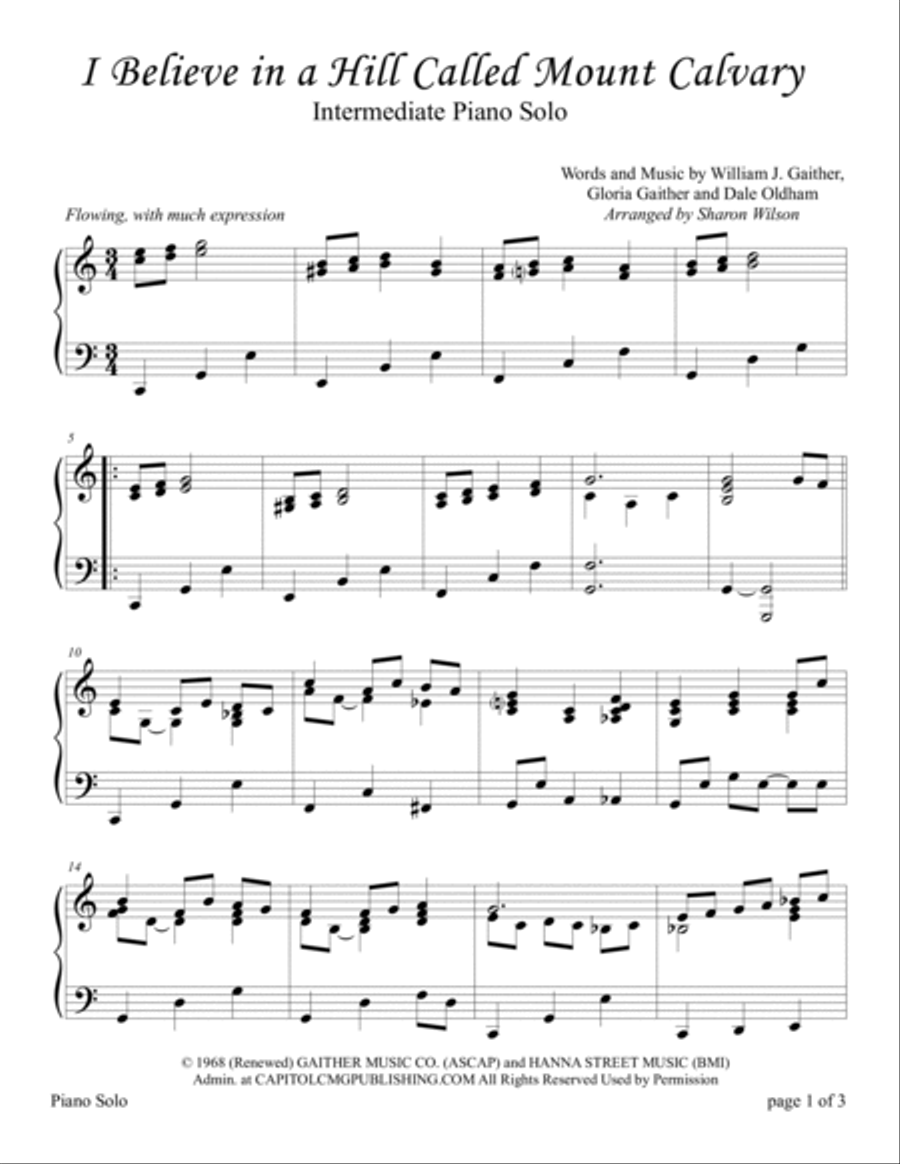 I Believe In A Hill Called Mount Calvary Piano Solo scores gallery preview page 3