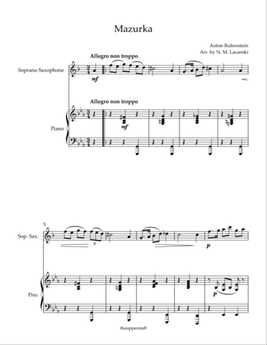 Mazurka Soprano Saxophone scores gallery preview page 2
