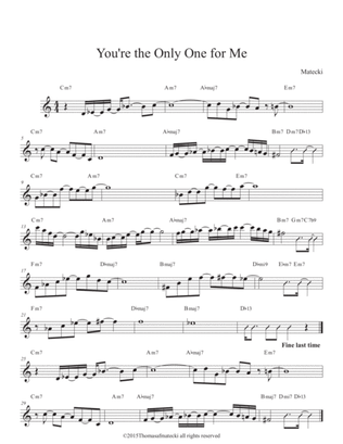 You're the Only One for Me (fake book version)