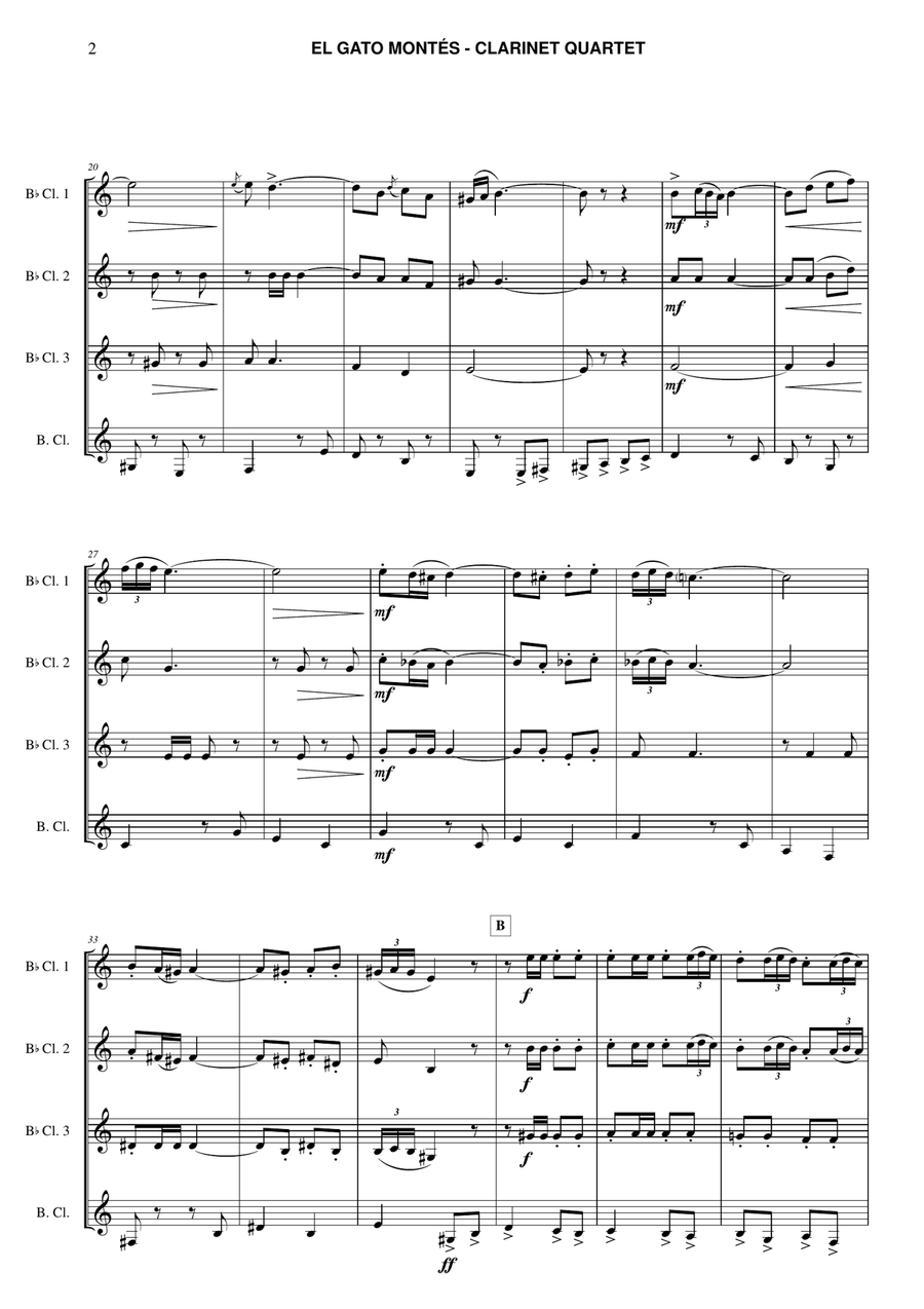 El Gato Montés for clarinet quartet Clarinet Quartet scores gallery preview page 2