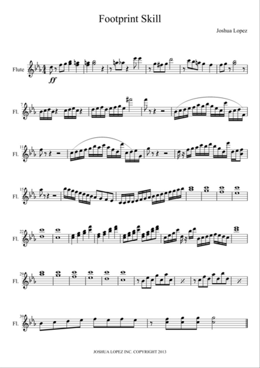 Footprint Skill Flute Solo scores gallery preview page 1