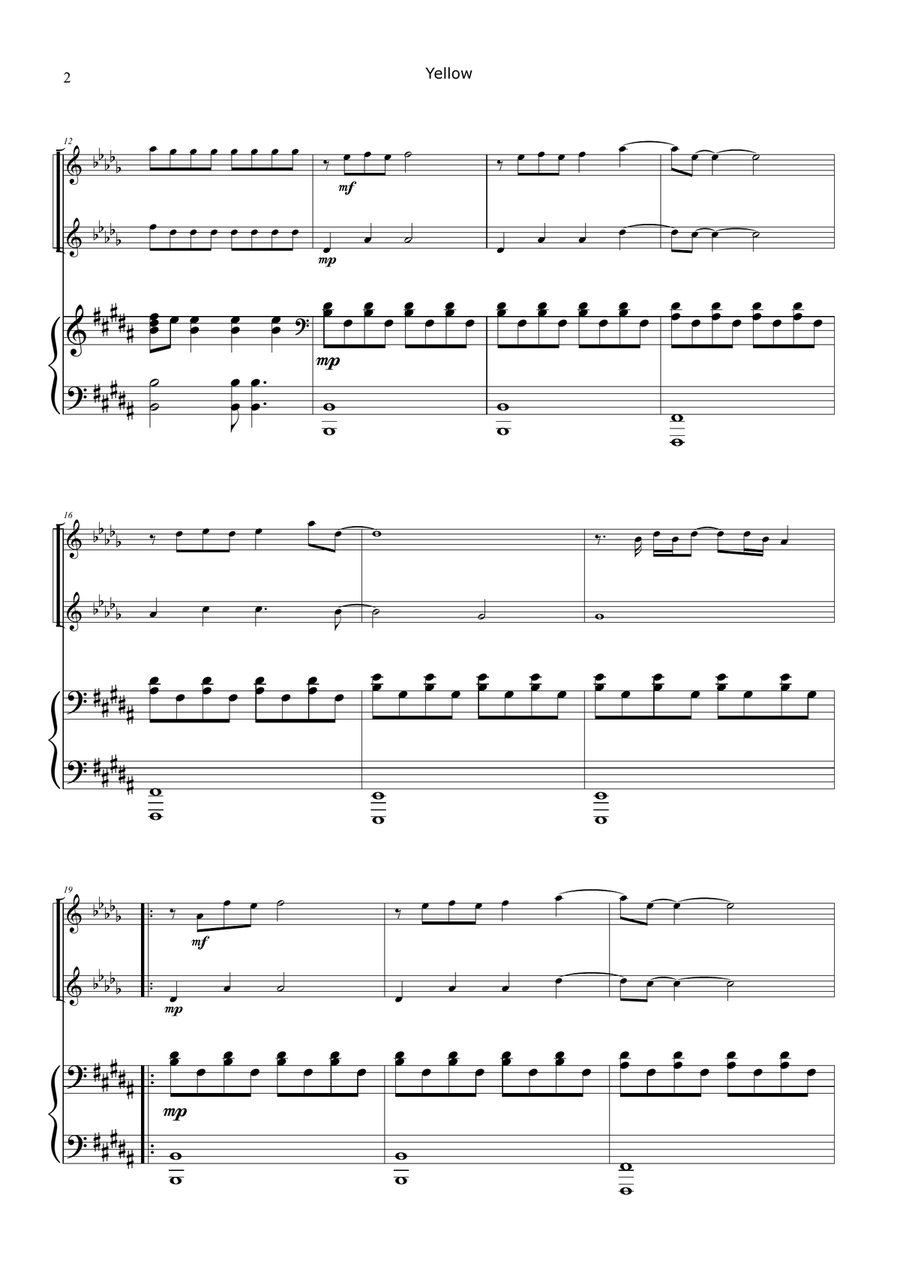 Yellow Trumpet Duet scores gallery preview page 2