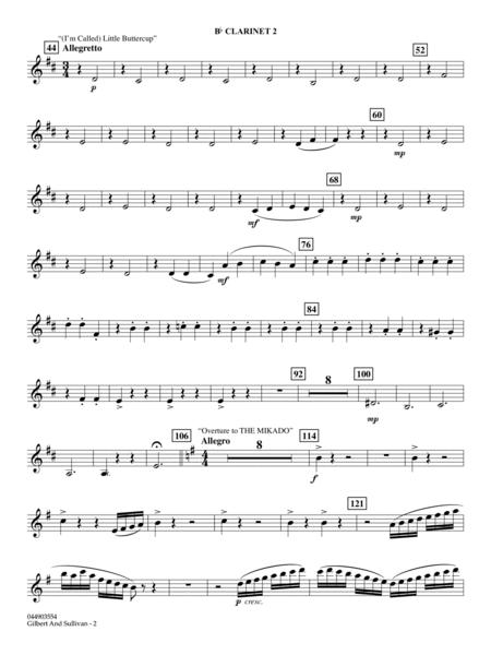 Gilbert And Sullivan (arr. Ted Ricketts) - Bb Clarinet 2