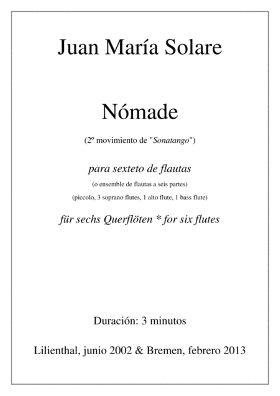 Nómade [flute choir - 6 parts] Flute Choir scores gallery preview page 1