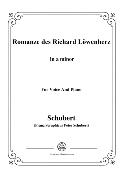 Schubert-Romanze des Richard Löwenherz,Op.86(D.907),in a minor,for Voice&Piano image number null