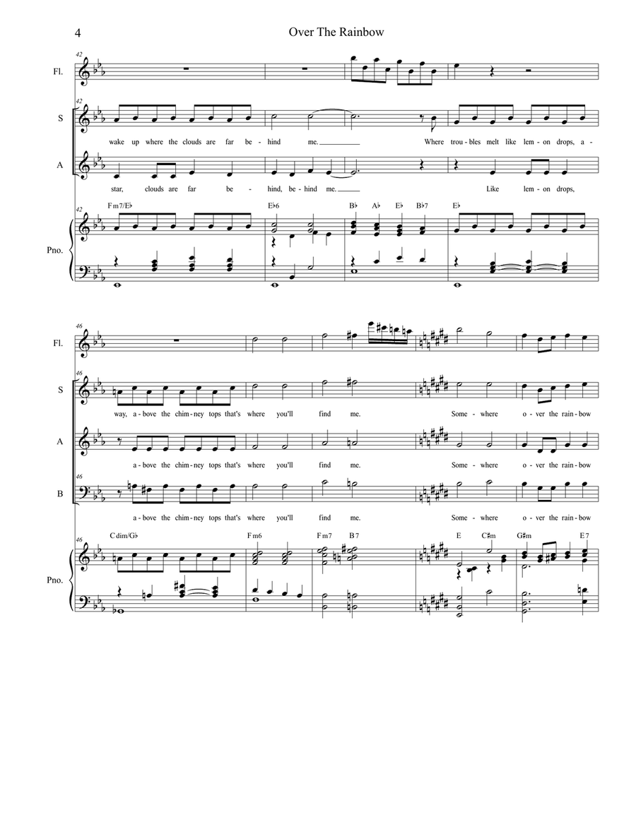 Over The Rainbow (from The Wizard Of Oz) 3-Part scores gallery preview page 4