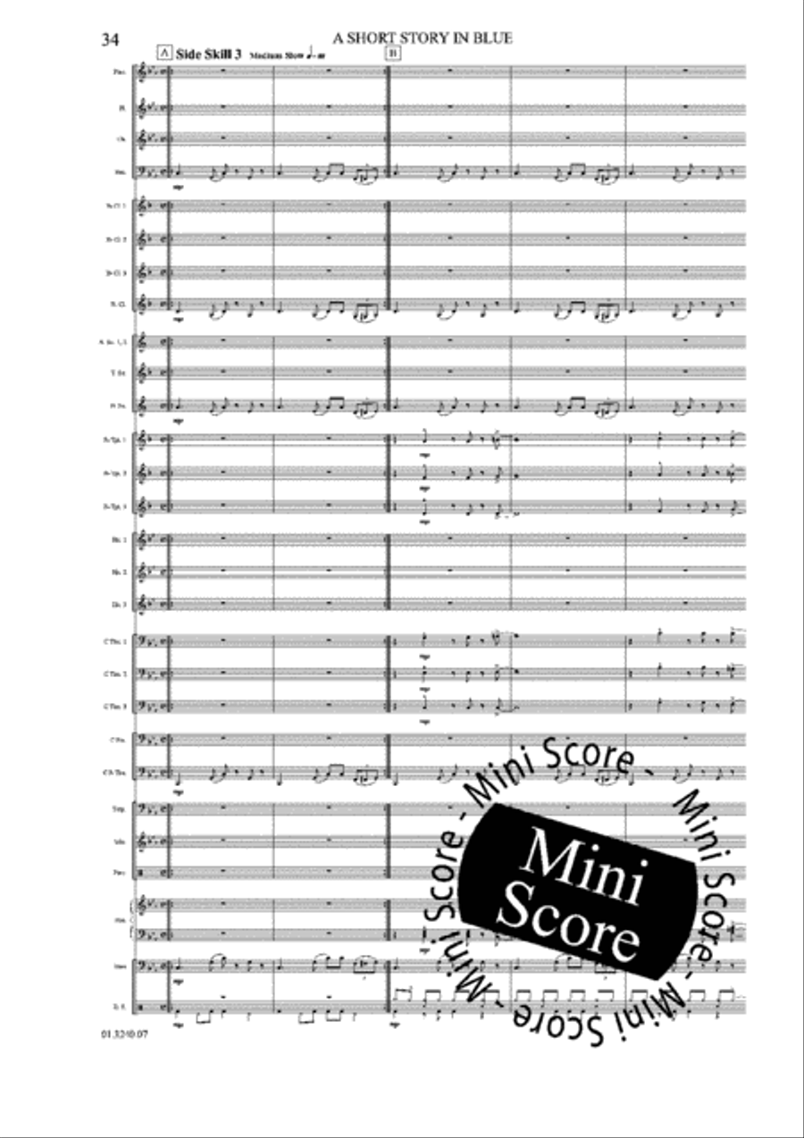 A Short Story in Blue Concert Band scores gallery preview page 40