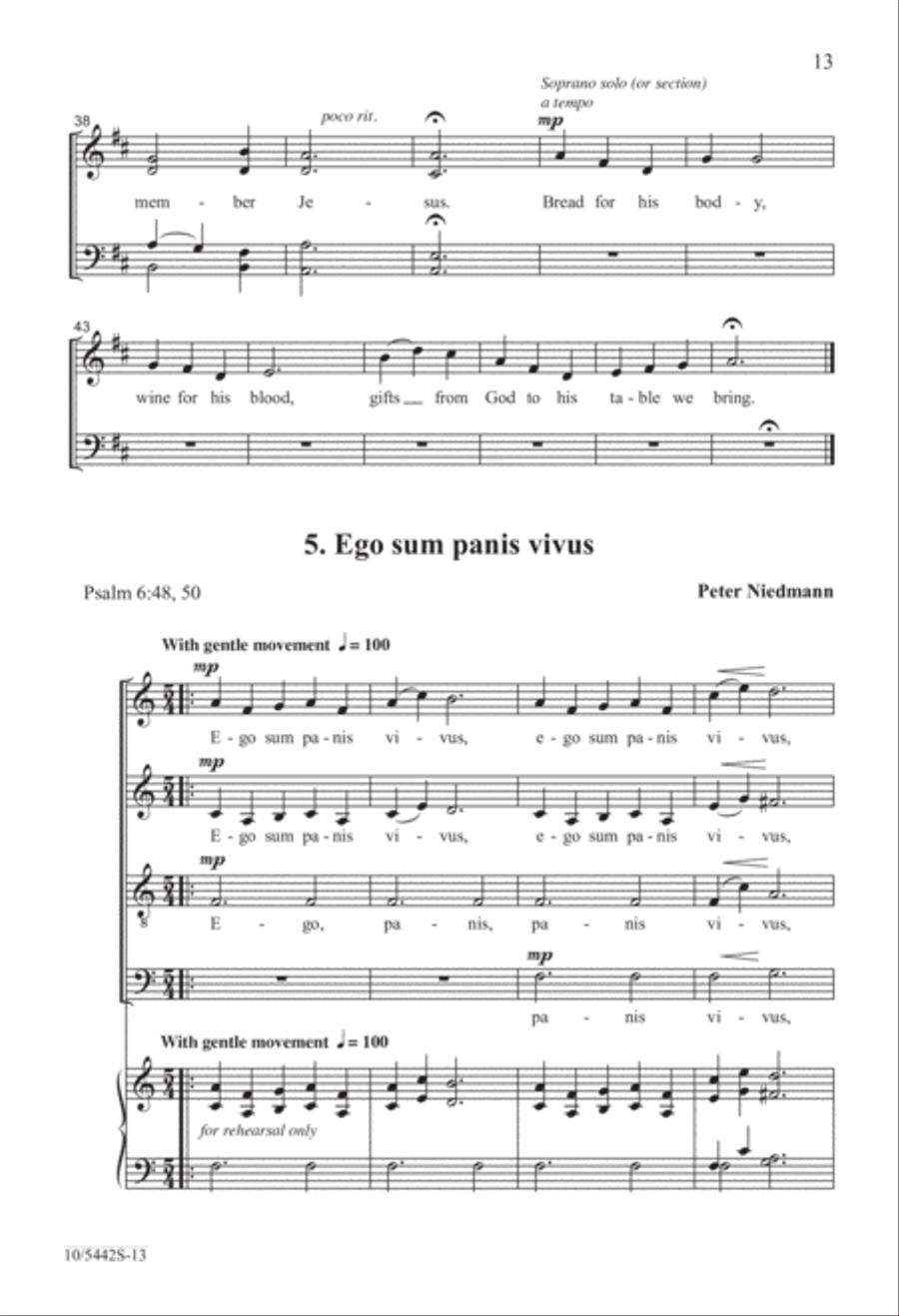 Five Short Communion Motets 4-Part scores gallery preview page 13