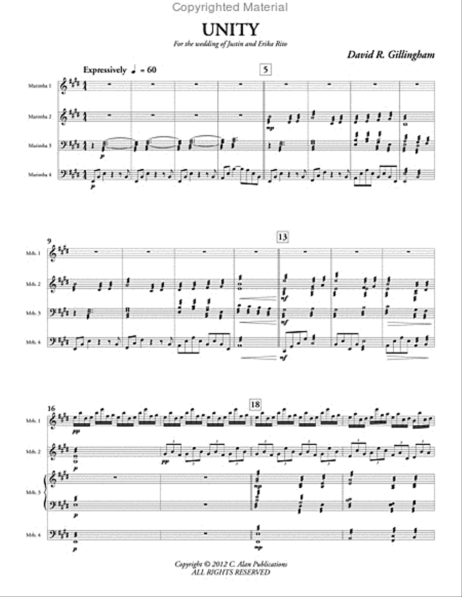 Unity (score & parts) Percussion Ensemble scores gallery preview page 2