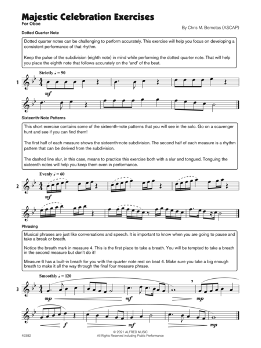 Majestic Celebration (Sound Innovations Soloist, Oboe) Small Ensemble scores gallery preview page 3