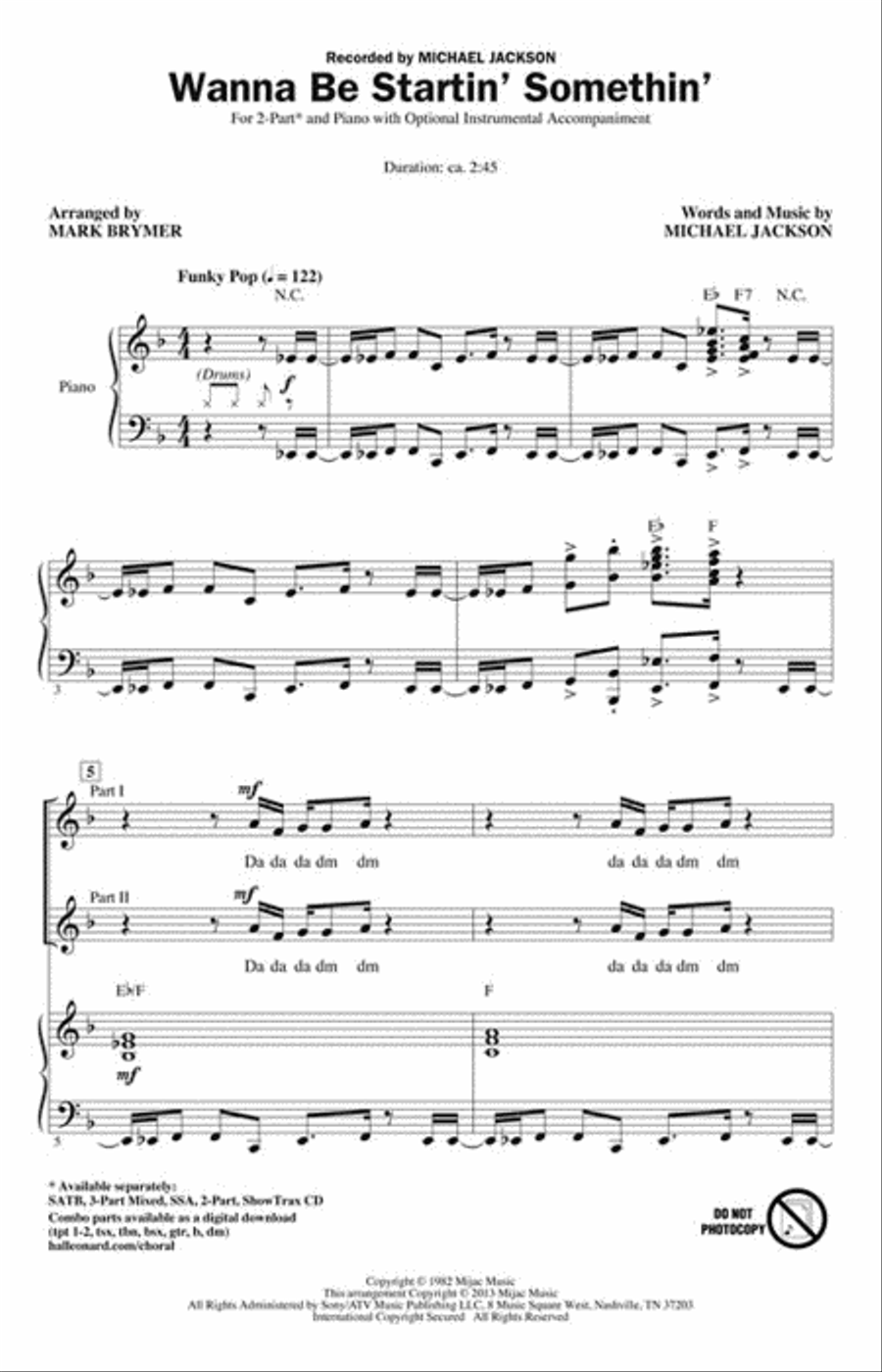 Wanna Be Startin' Somethin' 2-Part scores gallery preview page 2