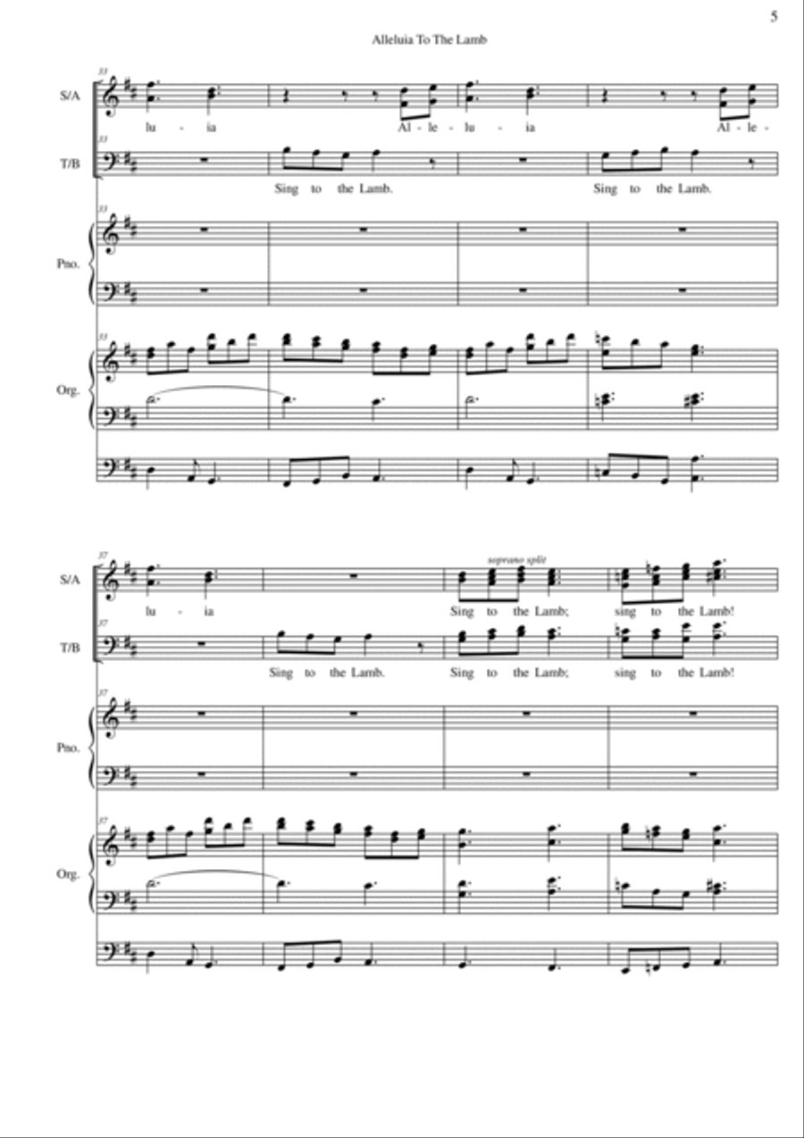 ALLELUIA! Nol. 1 - SATB Org/Piano 4-Part scores gallery preview page 5