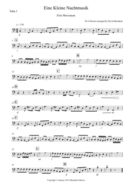 Eine Kleine Nachtmusik (1st movement) for Tuba Quartet image number null