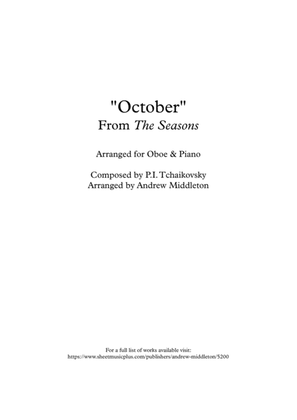 Book cover for "October" from The Seasons, arranged for Oboe & Piano