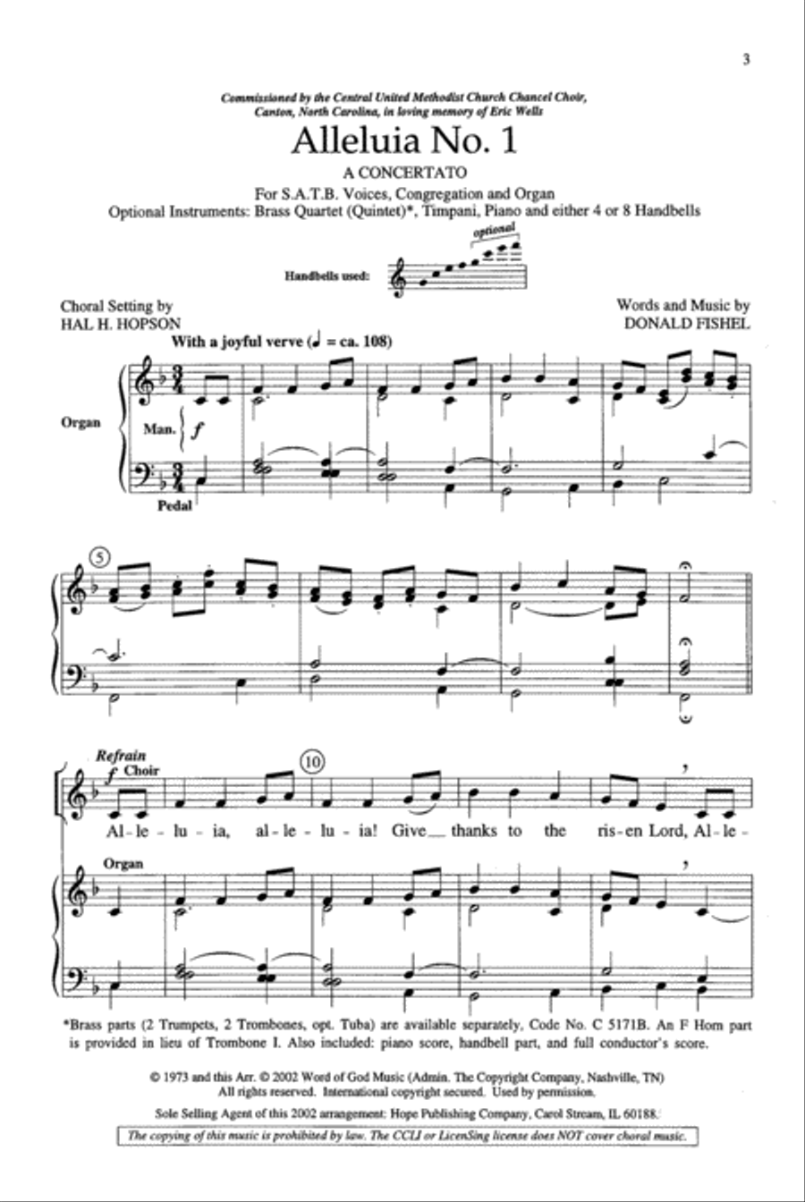 Alleluia No. 1 Alleluia No. 1 4-Part scores gallery preview page 2