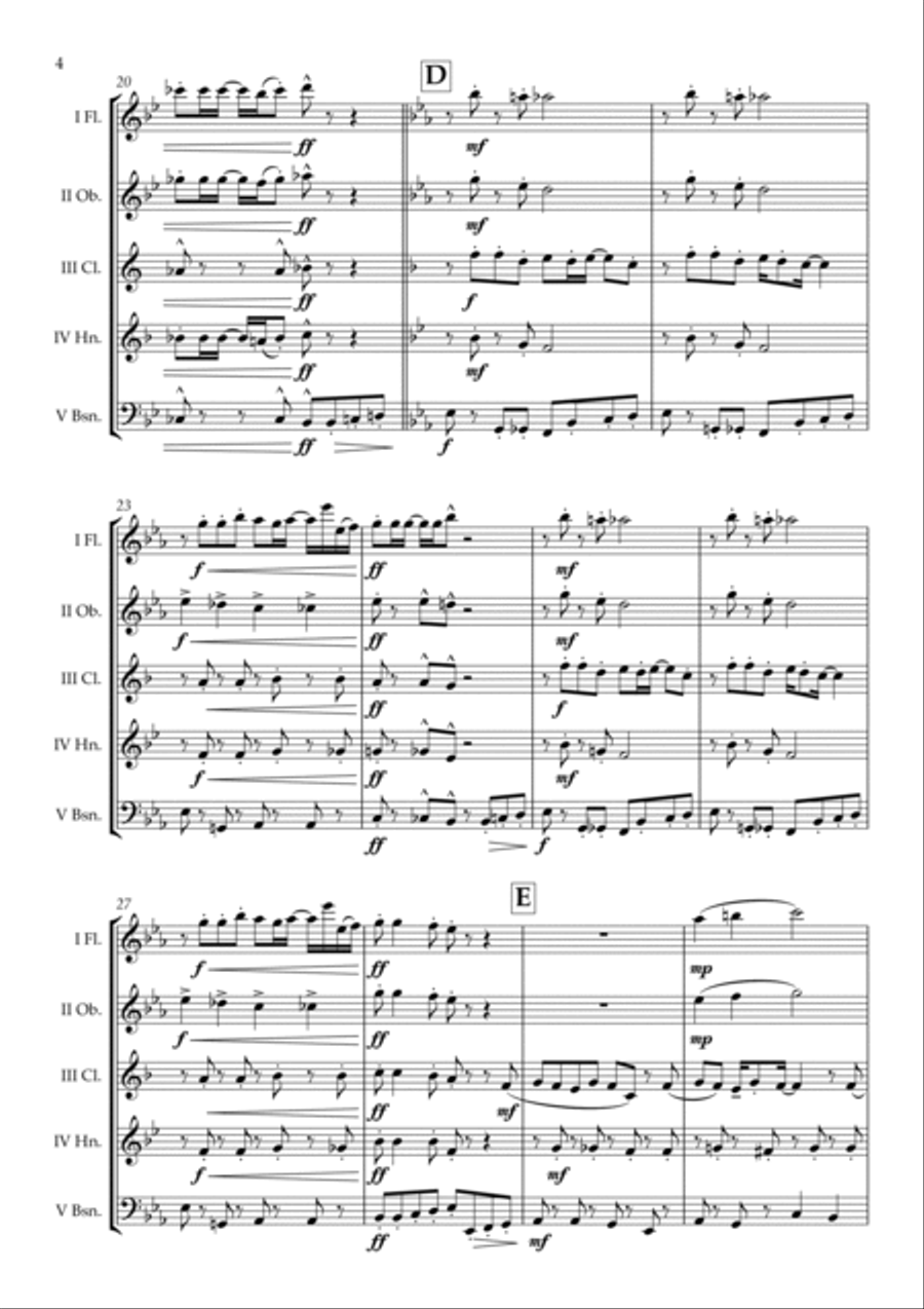 The Muppet Show Theme Woodwind Quintet scores gallery preview page 5