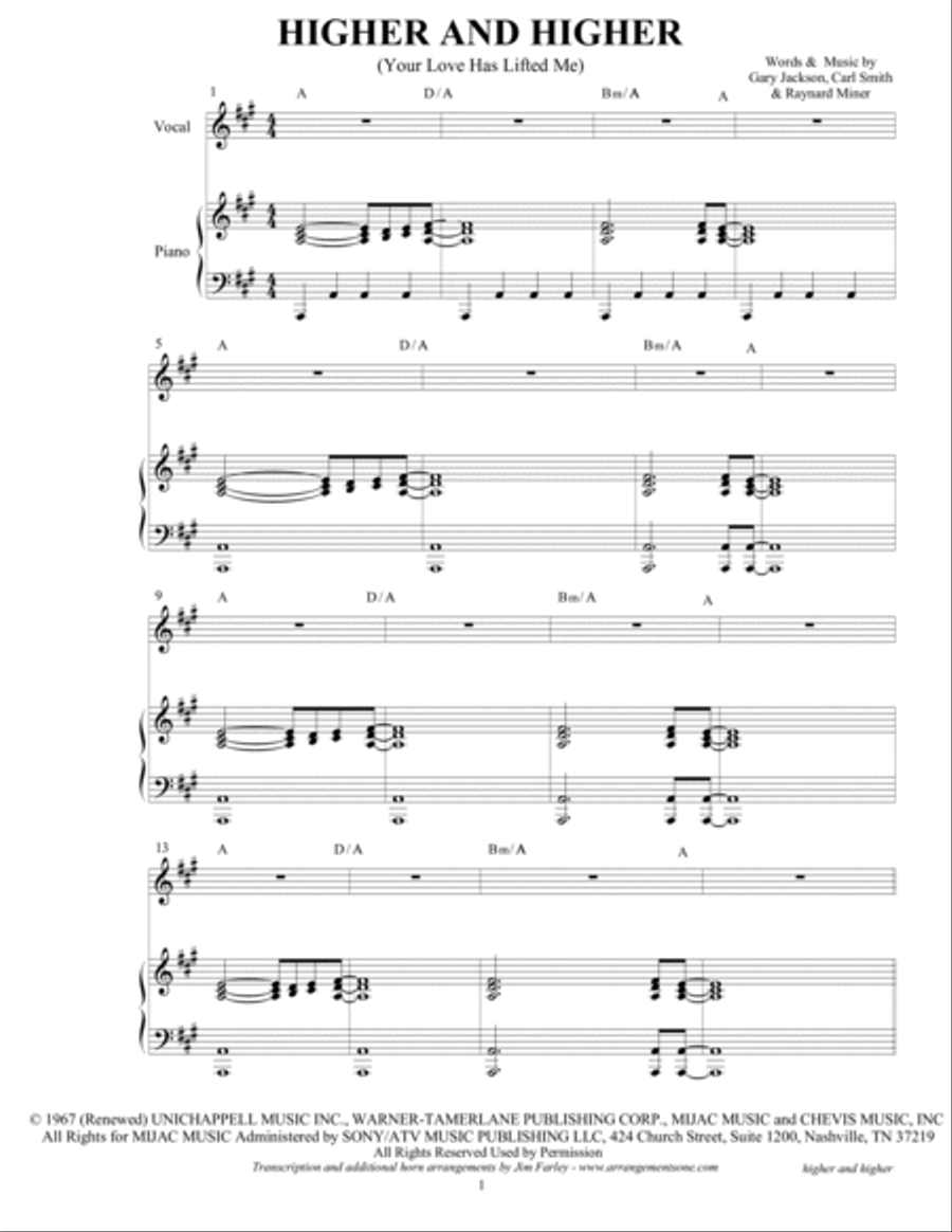 (your Love Has Lifted Me) Higher And Higher Voice scores gallery preview page 3