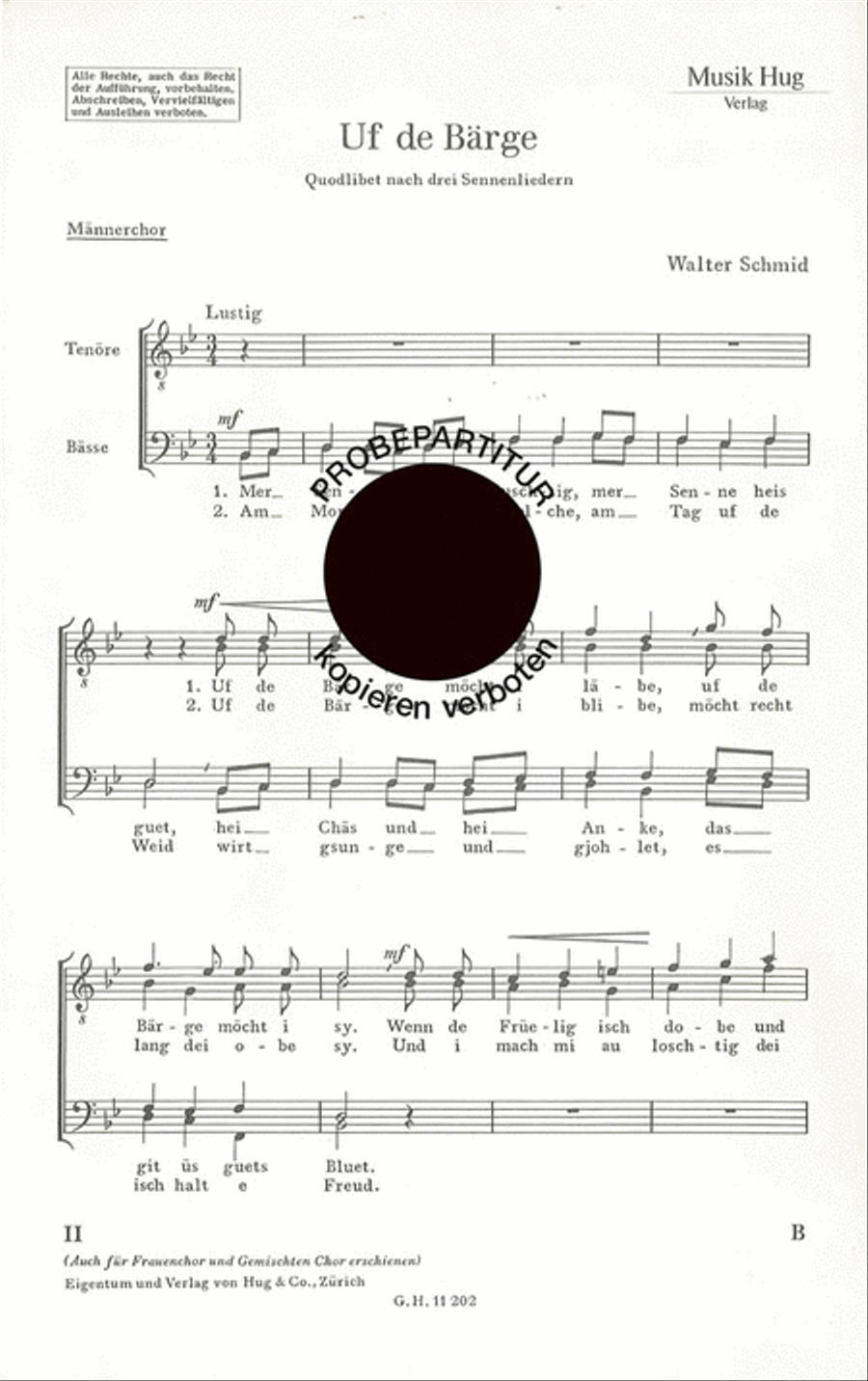 Uf de Barge Uf de Barge Men's Choir scores gallery preview page 1