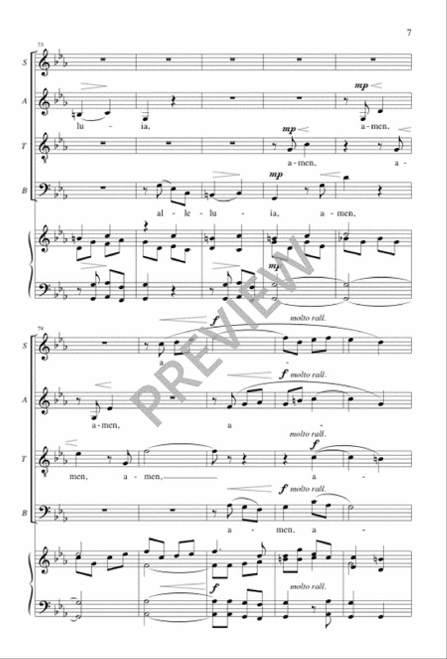 Alleluia, Amen Alleluia, Amen 4-Part scores gallery preview page 7