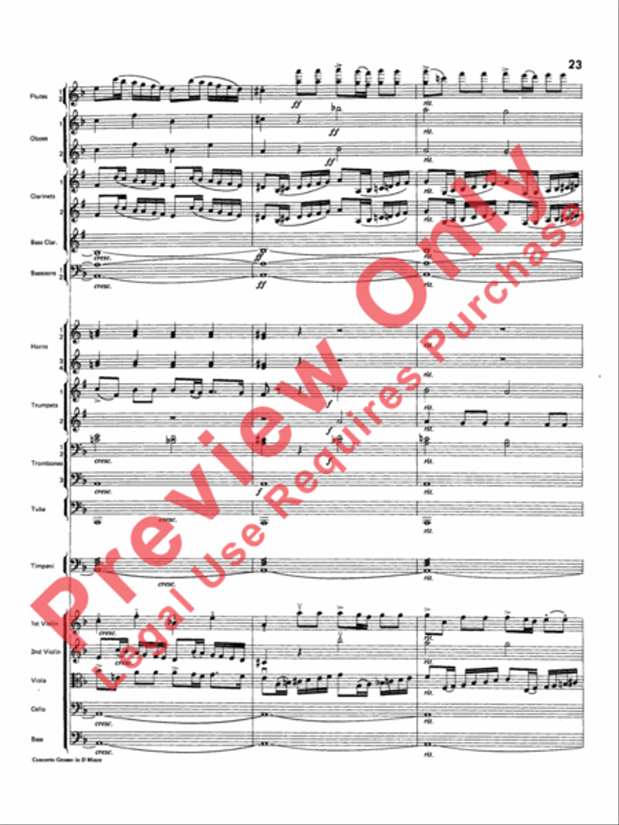 Concerto Grosso in D Minor Full Orchestra scores gallery preview page 24