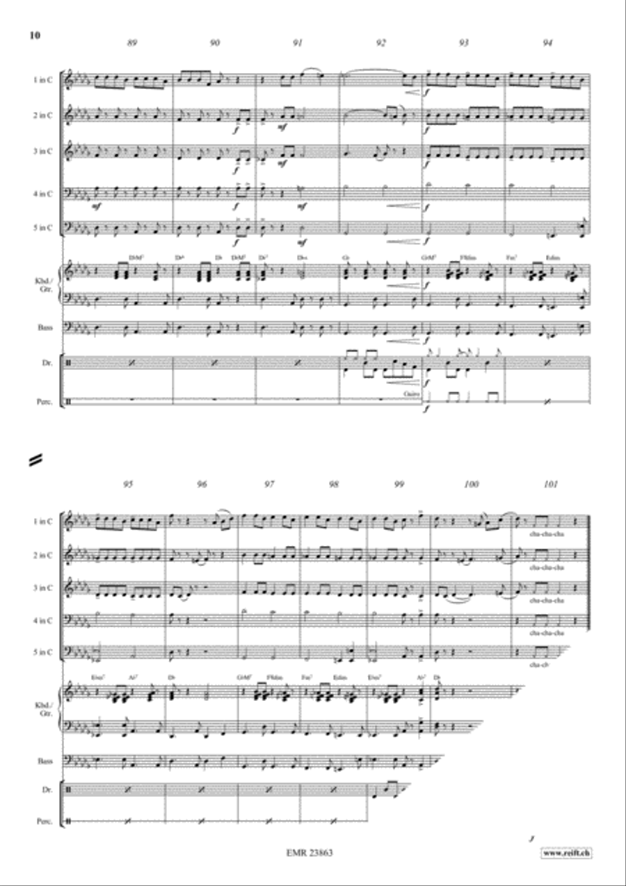 Cha Cha - Cuba Libre Brass Ensemble scores gallery preview page 6