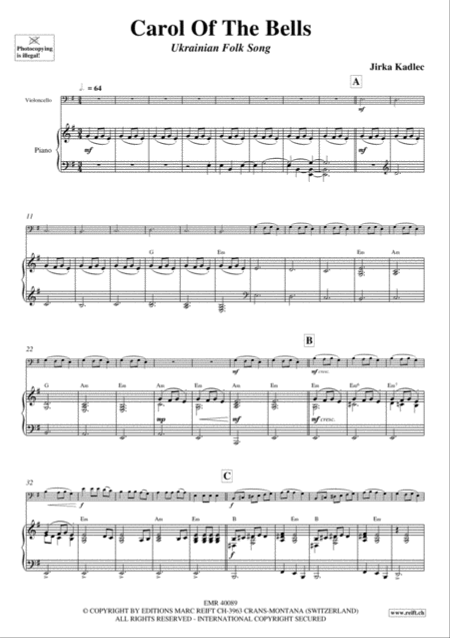 Carol Of The Bells Piano Accompaniment scores gallery preview page 4