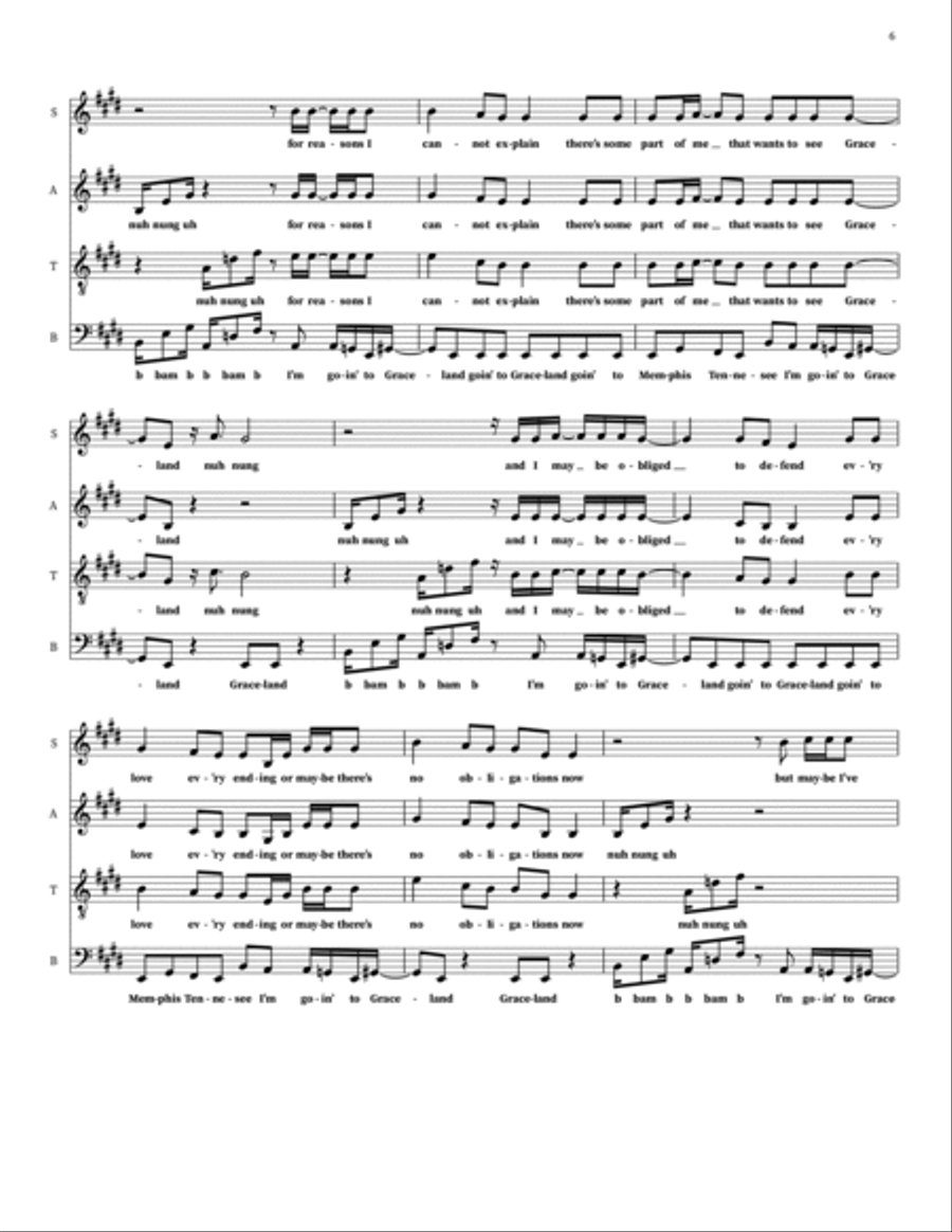 Graceland Graceland 4-Part scores gallery preview page 6