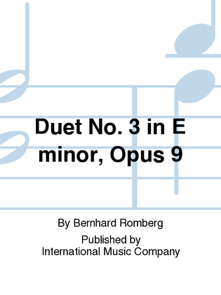 Book cover for Duet No. 3 In E Minor, Opus 9