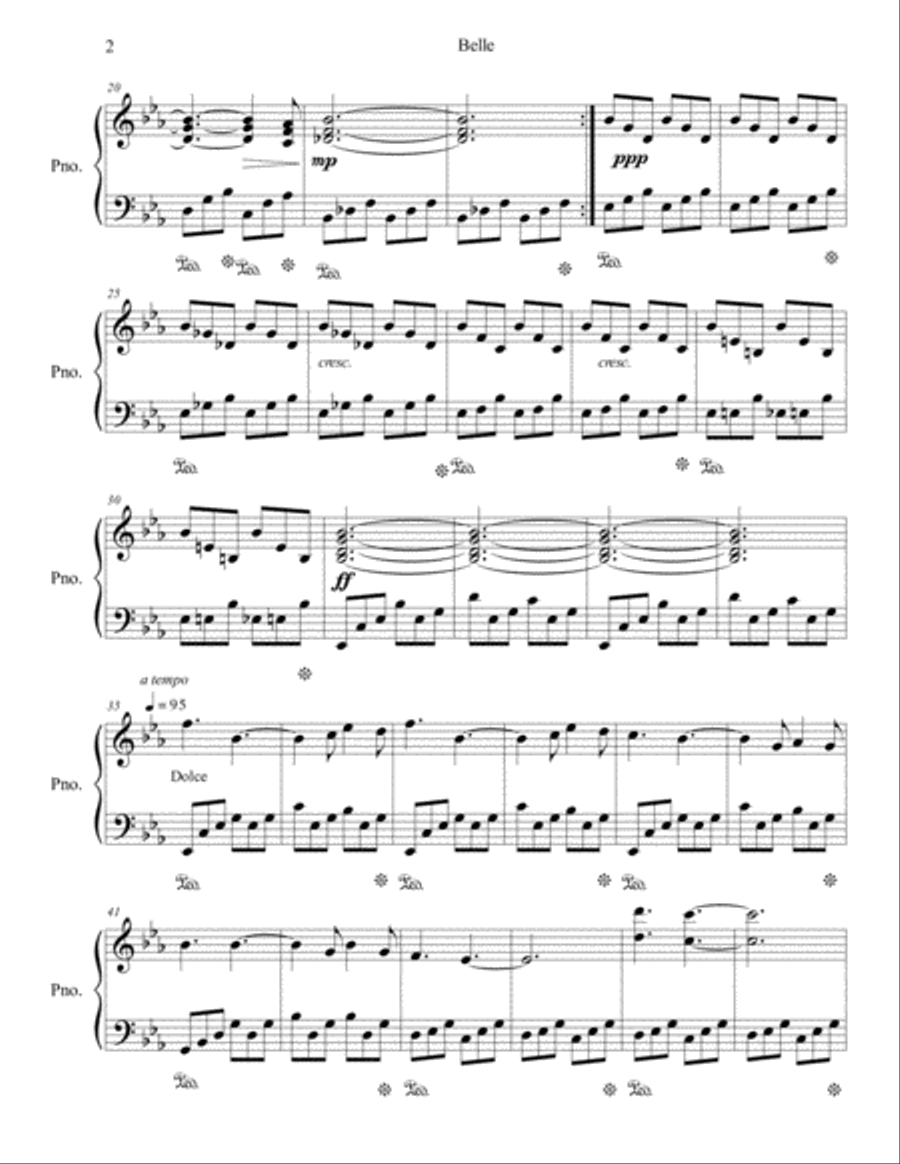 Belle Piano Solo scores gallery preview page 2