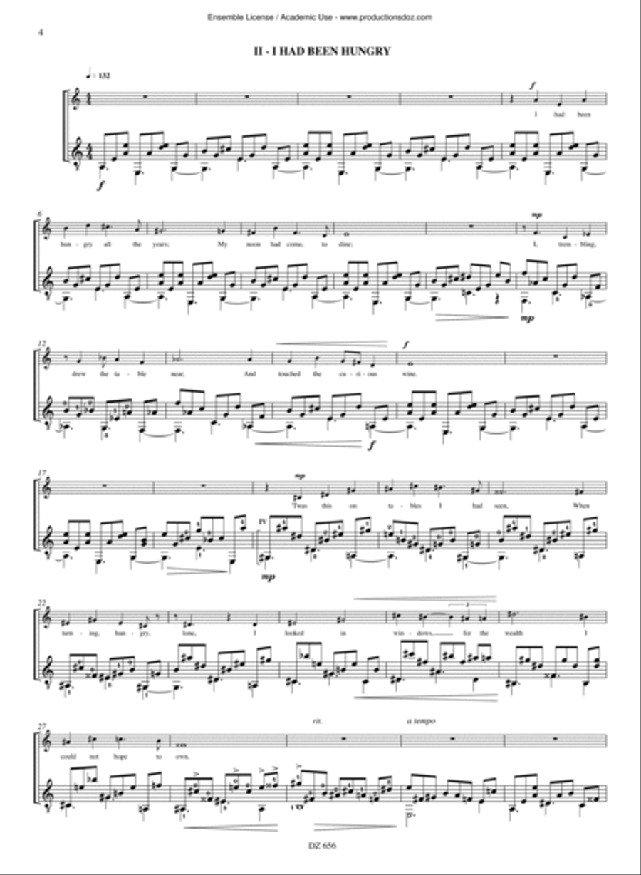 Five Poems of Emily Dickinson Classical Guitar scores gallery preview page 4