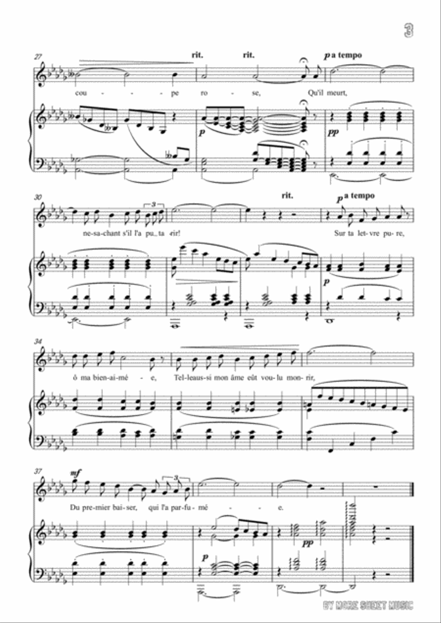 Chausson-Le colibri in D flat Major,for voice and piano Voice Solo scores gallery preview page 5