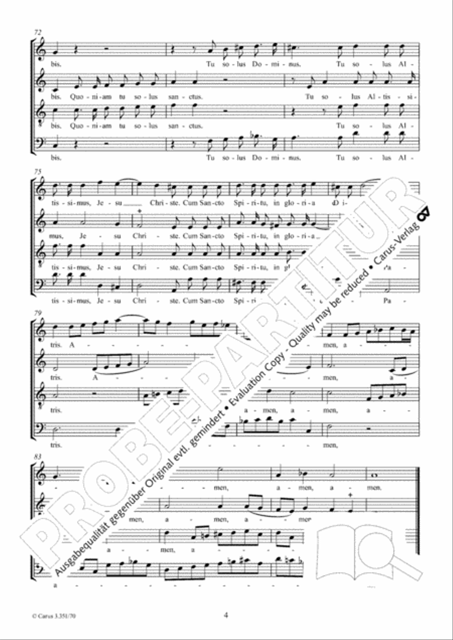 Gloria Gloria 4-Part scores gallery preview page 5