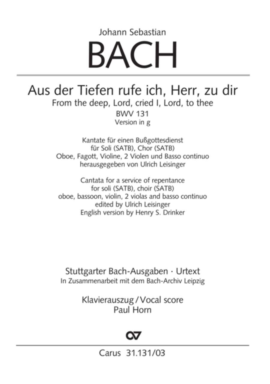 Form the deep, Lord, cried I, Lord, to Thee (Aus der Tiefe rufe ich, Herr, zu dir) 4-Part scores gallery preview page 2