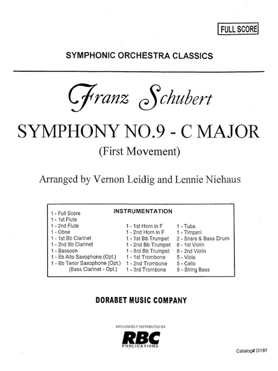 Symphony #9 In C Major Mvt. 1 Full Orchestra scores gallery preview page 1