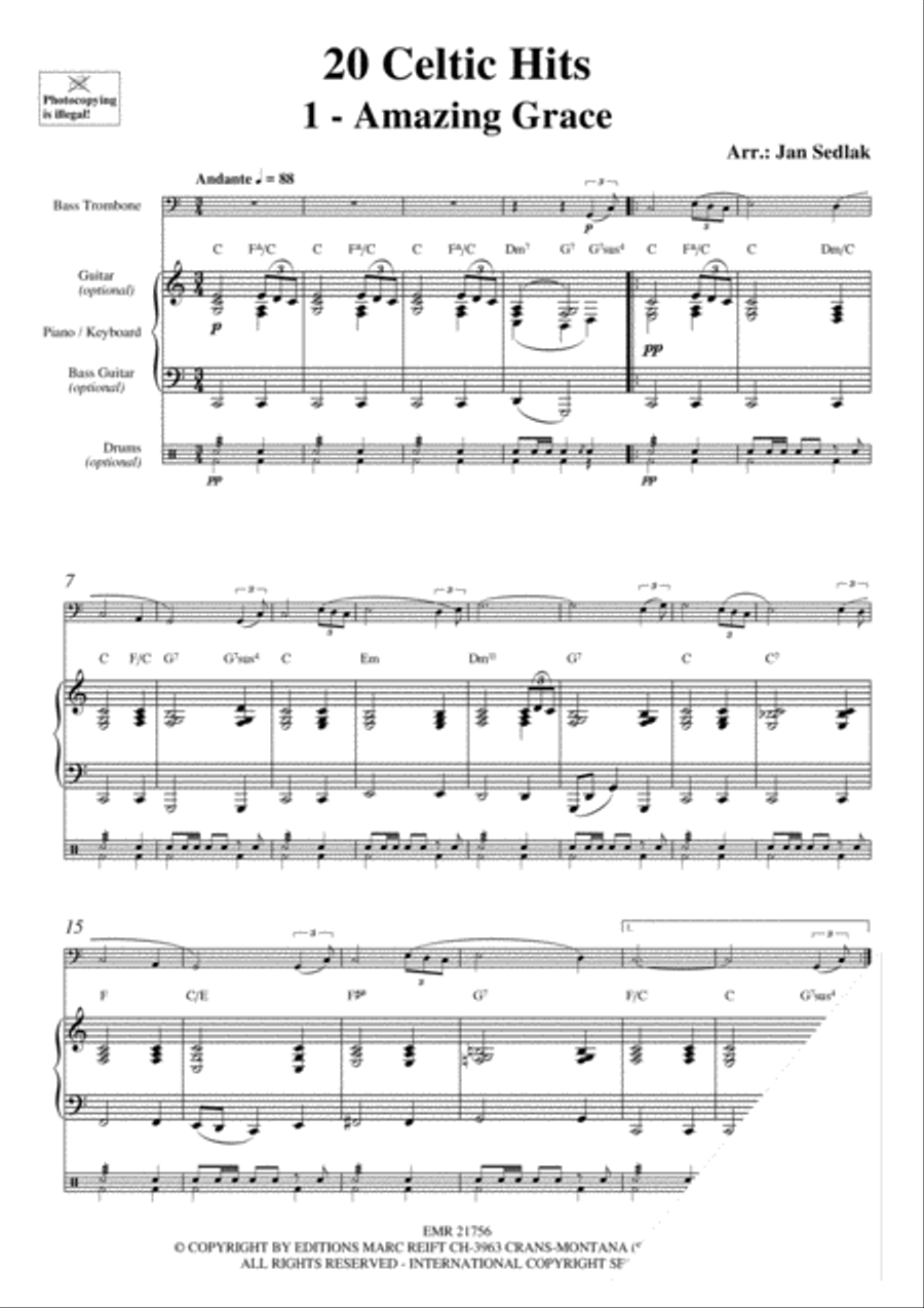 20 Celtic Hits Bass Trombone scores gallery preview page 3