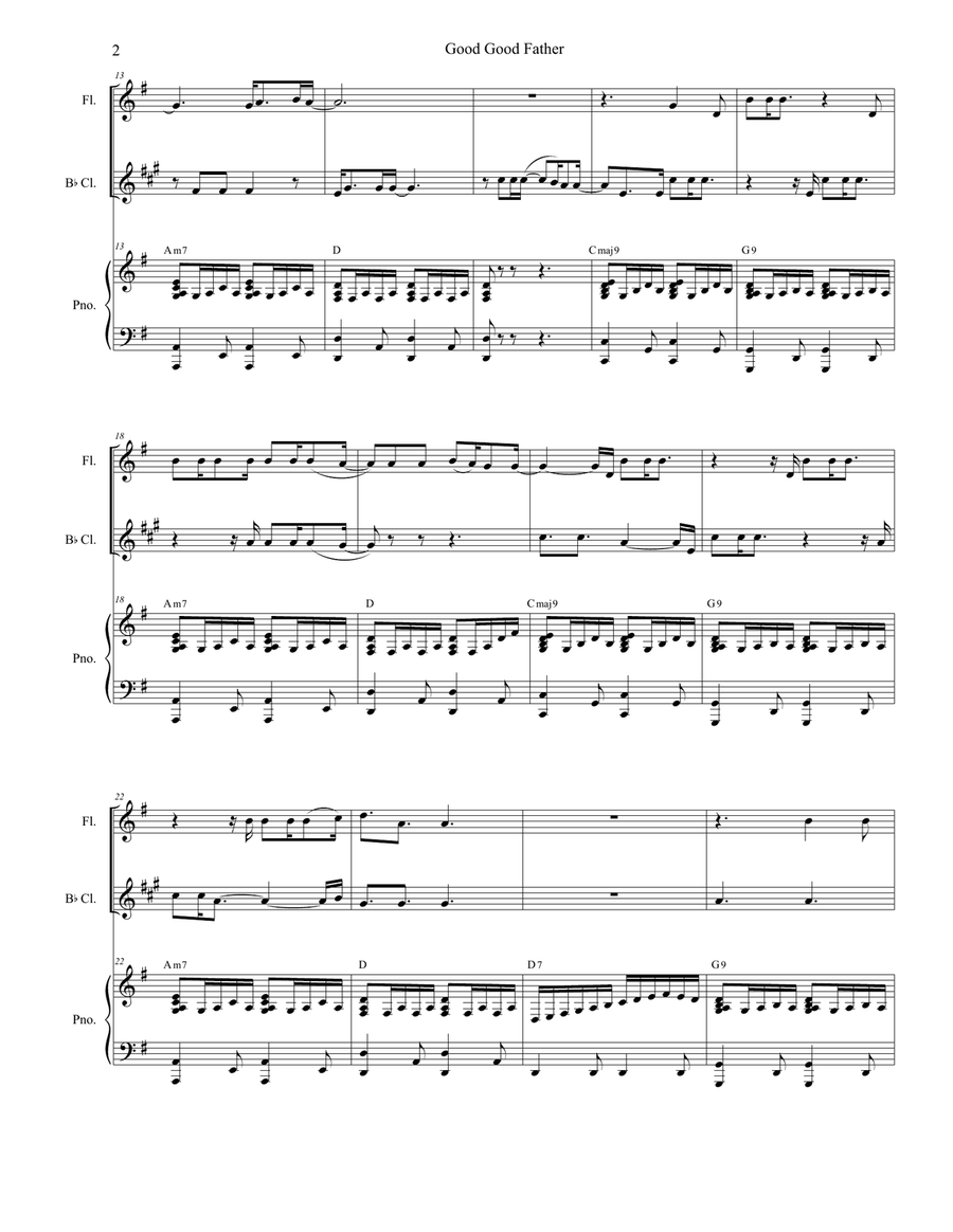 Good Good Father Good Good Father Woodwind Duet scores gallery preview page 2