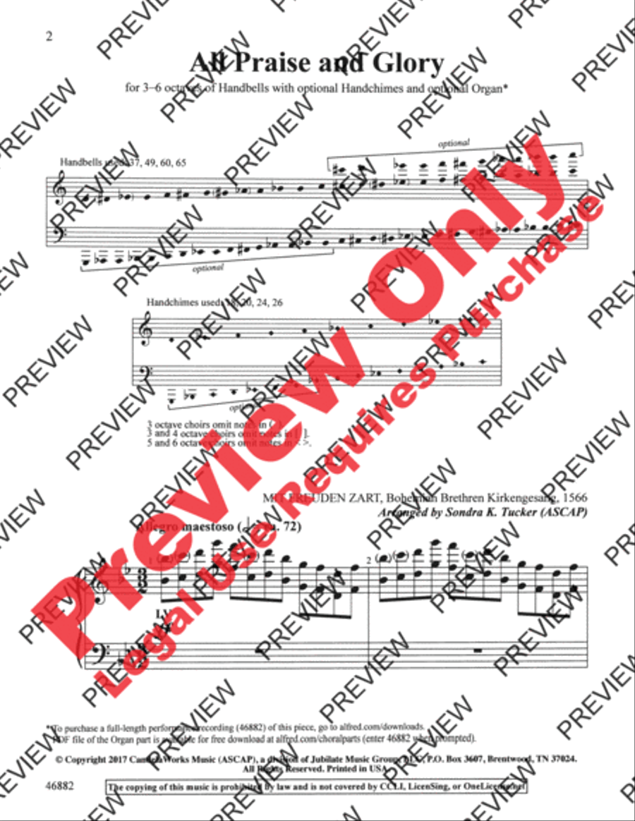 All Praise and Glory All Praise and Glory Handbell Choir scores gallery preview page 2