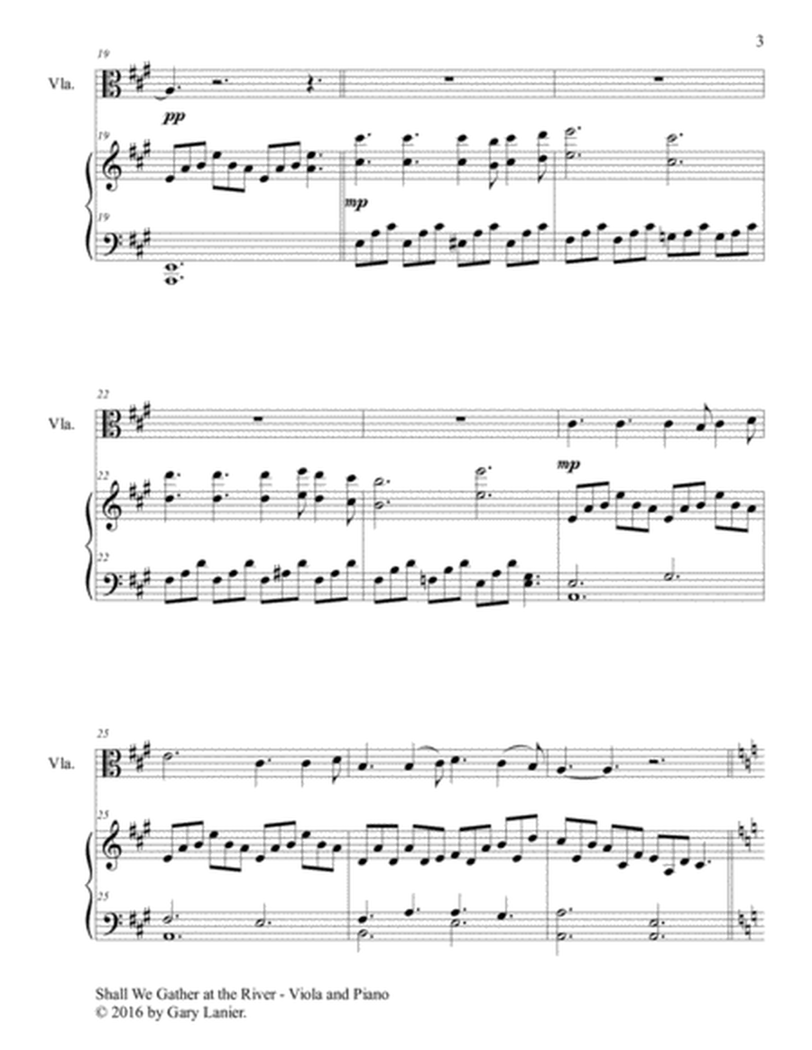 SHALL WE GATHER AT THE RIVER (Duet – Viola & Piano with Score/Part) image number null