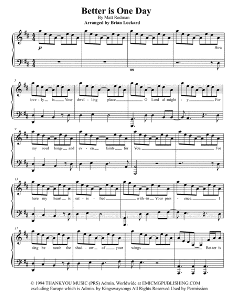 Better Is One Day Voice scores gallery preview page 1