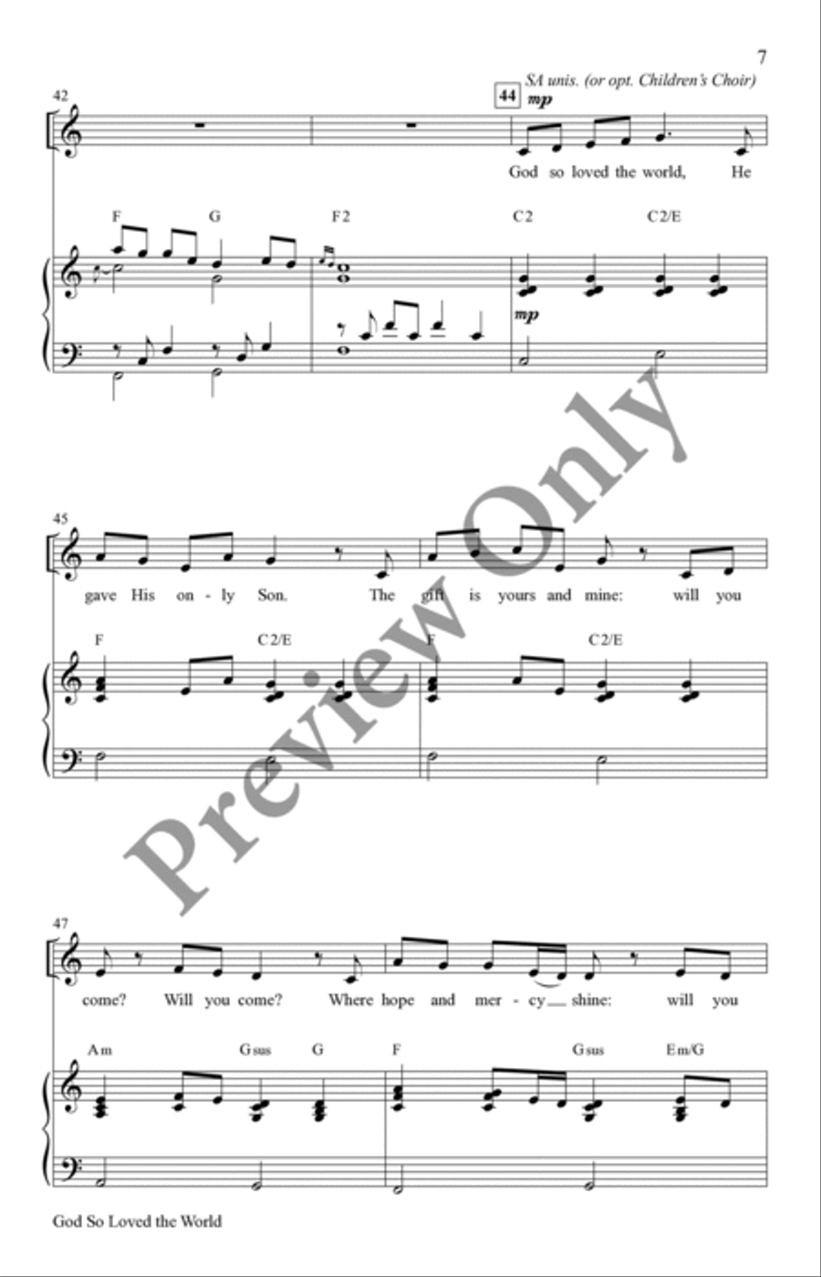 God So Loved the World 4-Part scores gallery preview page 7