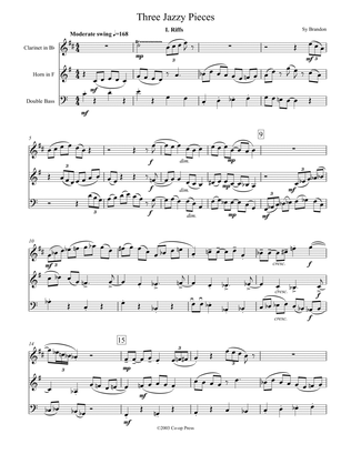 Three Jazzy Pieces for Clarinet, Horn, and Double Bass