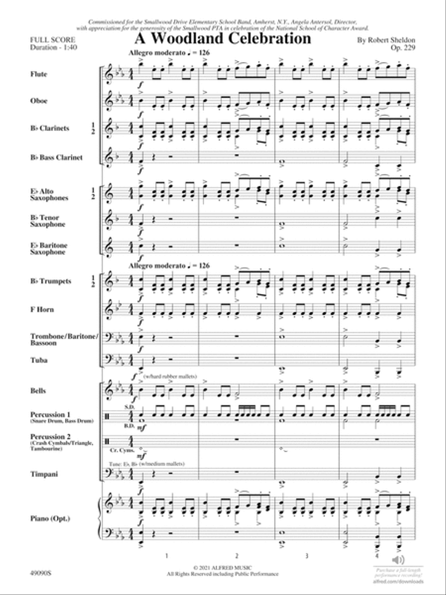 A Woodland Celebration: Score Concert Band scores gallery preview page 2