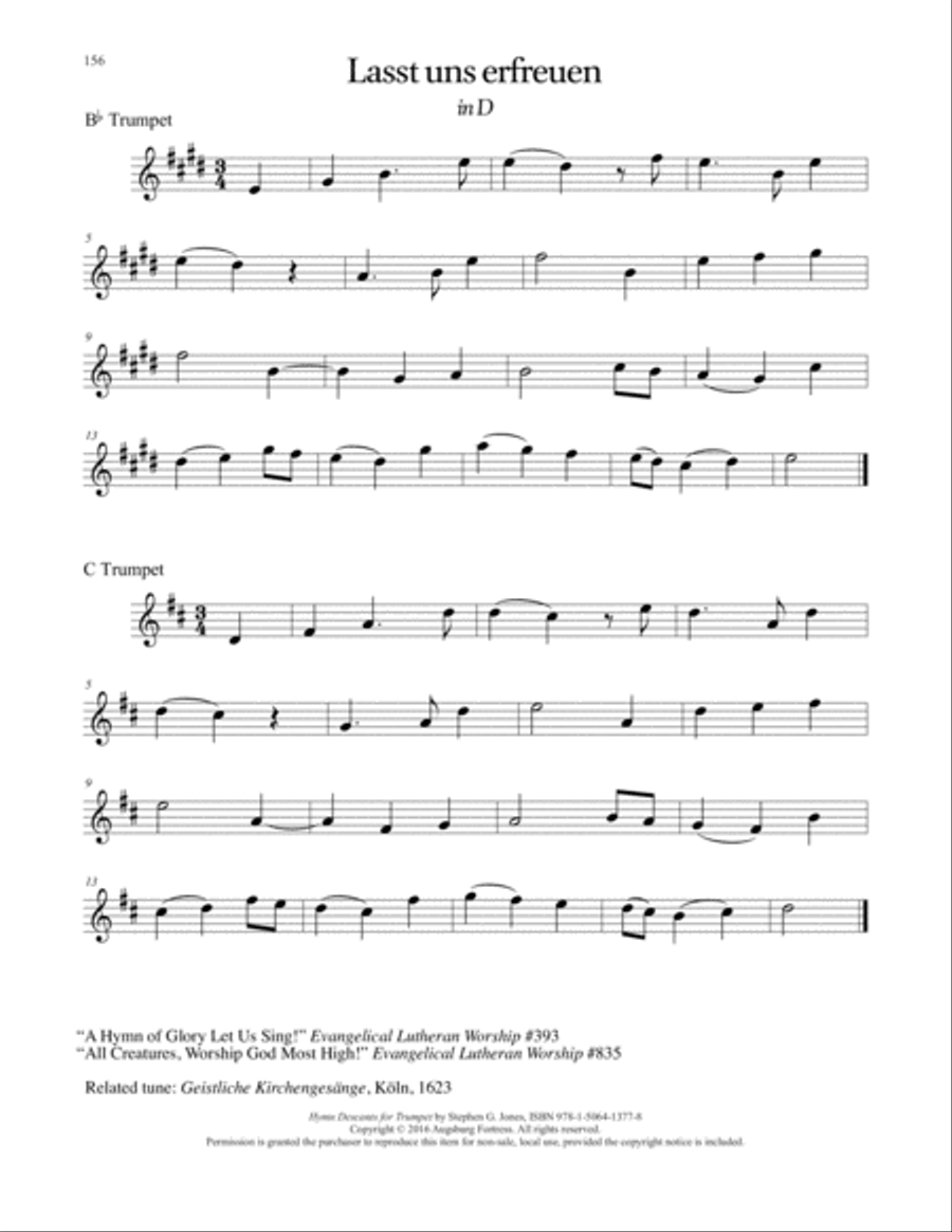 Hymn Descants for Trumpet C Trumpet scores gallery preview page 157