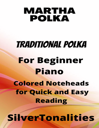Martha Polka Beginner Piano Sheet Music with Colored Notation