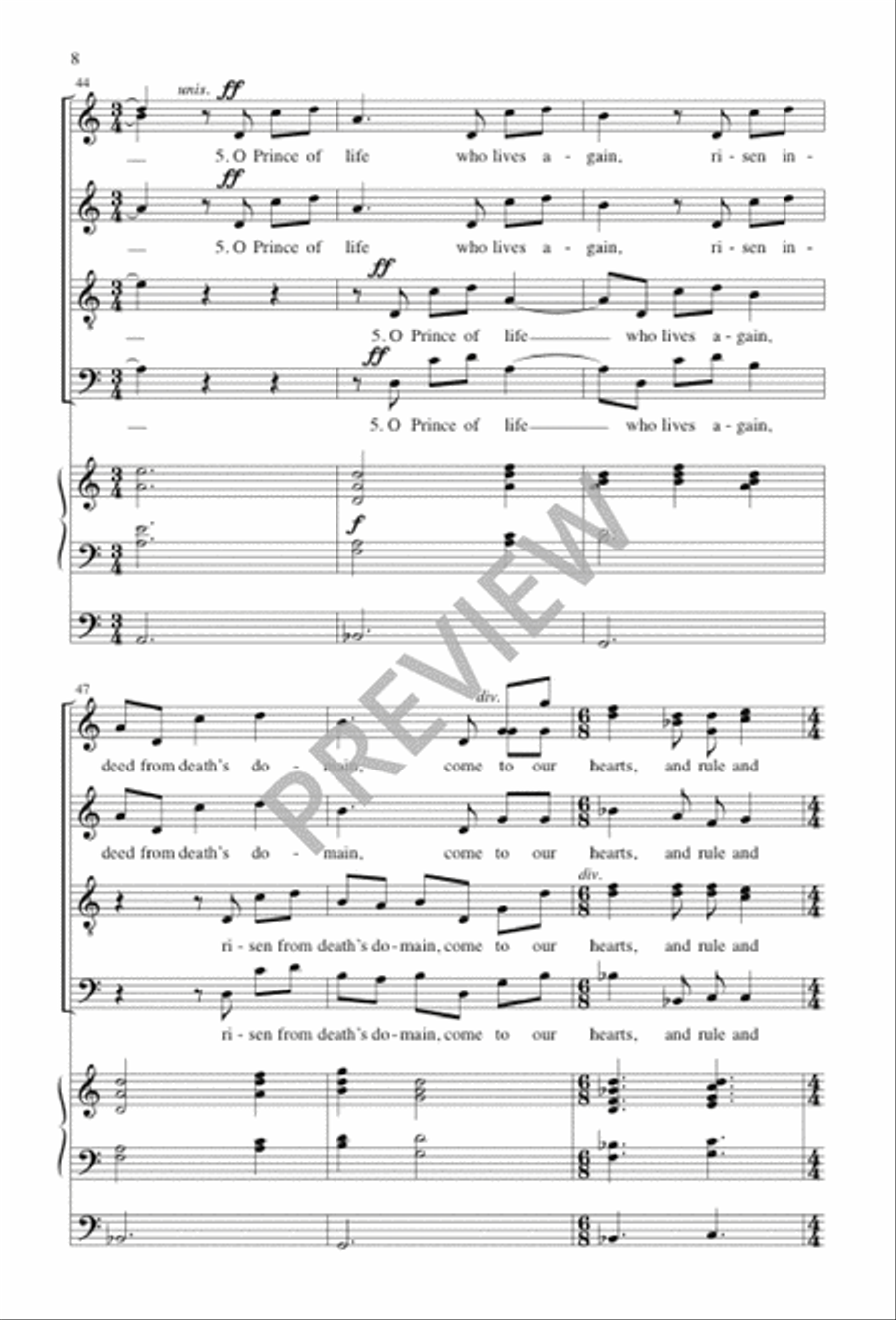 Our Risen Lord, Our King of Kings 4-Part scores gallery preview page 8