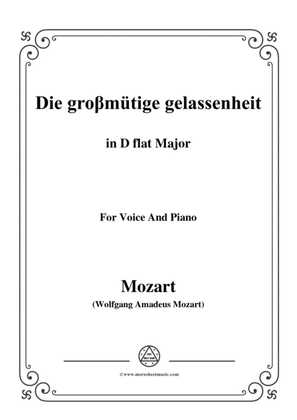 Mozart-Die groβmütige gelassenheit,in D flat Major,for Voice and Piano