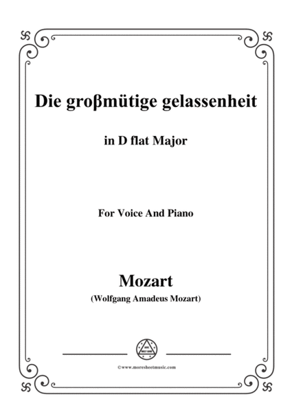 Mozart-Die groβmütige gelassenheit,in D flat Major,for Voice and Piano image number null
