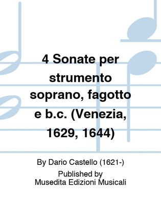 Book cover for 4 Sonate per strumento soprano, fagotto e b.c. (Venezia, 1629, 1644)