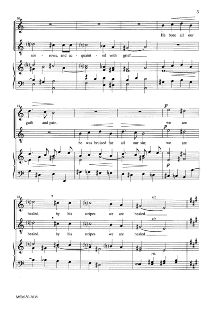He Was Despised 4-Part scores gallery preview page 3