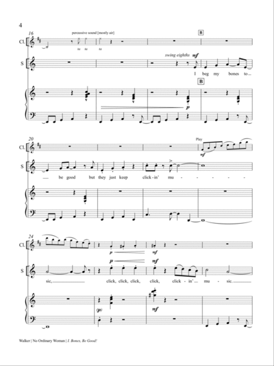 No Ordinary Woman! Clarinet scores gallery preview page 6
